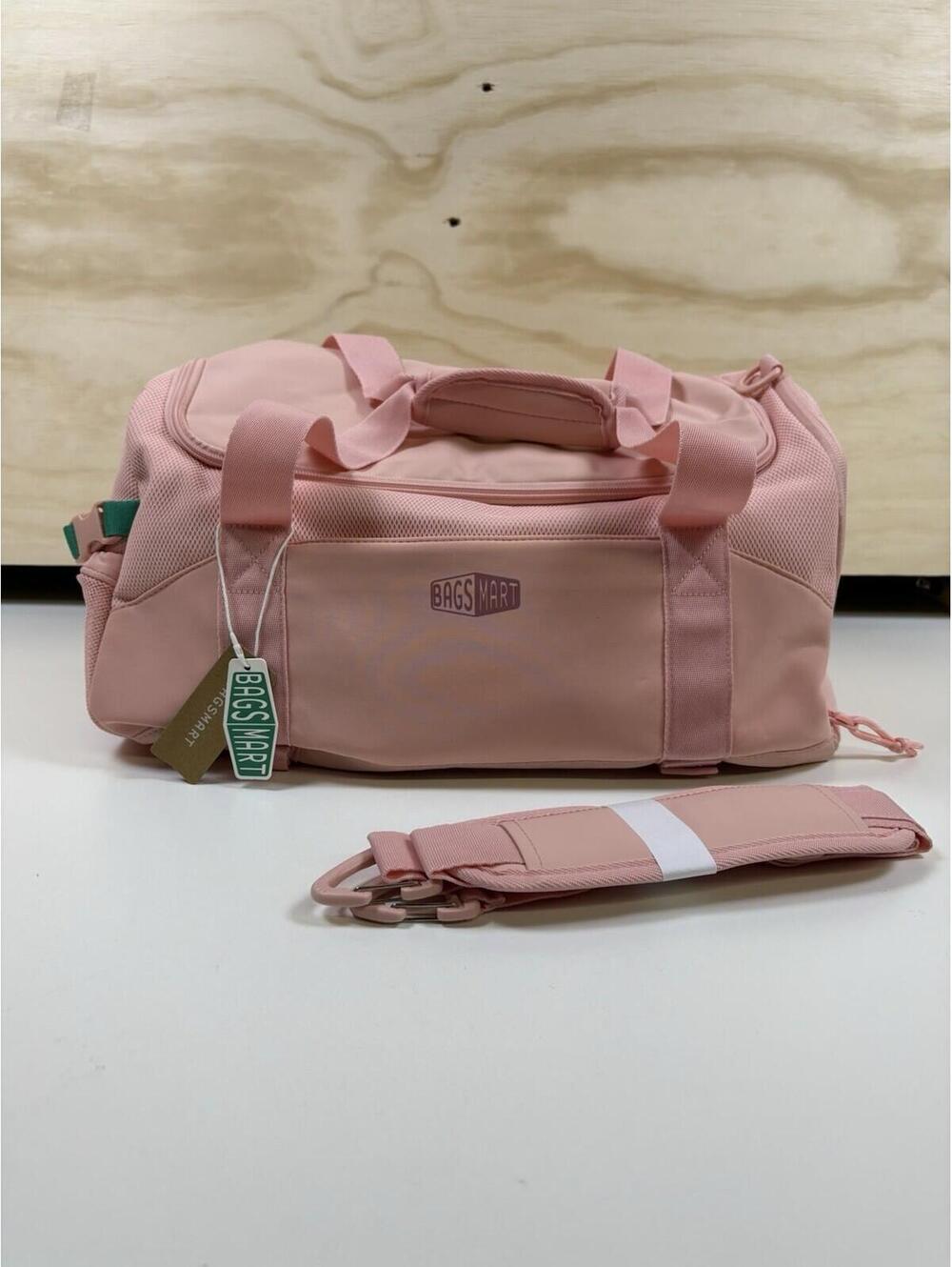 BAGSMART Reiki Gym Duffel Bag Pink Travel Weekender Carry On Shoe Compartment